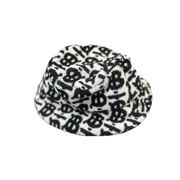 Burberry Bucket Hat Tb Monogram Pattern Terry Hat New Small Women’s Black White